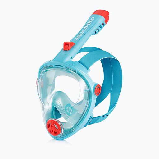 Maska pełnotwarzowa do snorkelingu dziecięca AQUA-SPEED Spectra 2.0 Kid turkusowa 248