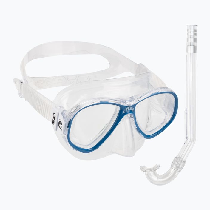 Zestaw do snorkelingu dziecięcy Cressi maska Perla Jr + fajka Minigringo bezbarwno-niebieski DM101220