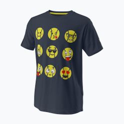 Koszulka tenisowa dziecięca Wilson Emoti-Fun Tech Tee granatowa WRA807401