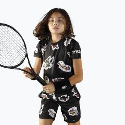 Koszulka tenisowa dziecięca HYDROGEN Tattoo Tech czarna TK0504007