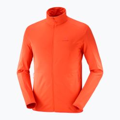 Bluza polarowa męska Salomon Outrack Full Zip Mid pomarańczowa LC1711600