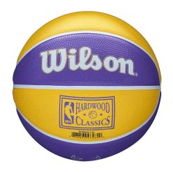 Mini piłka do koszykówki Wilson NBA Team Retro Mini Los Angeles Lakers fioletowa WTB3200XBLAL