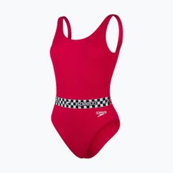 Strój pływacki jednoczęściowy damski Speedo Belted Deep U-Back czerwony 12363F338