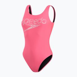 Strój pływacki jednoczęściowy damski Speedo Logo Deep U-Back różowy 68-12369A657