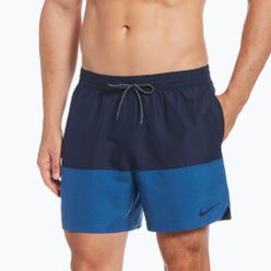 Szorty kąpielowe męskie Nike Split 5" Volley granatowo-niebieskie NESSB451