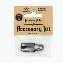 Nakrętka na wentyl opony rowerowej Peaty'S X Chris King Mk2 Tubeless Valves Accessory Kit szara 83806
