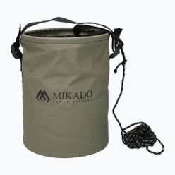Wiaderko wędkarskie Mikado składane ze sznurkiem zielone AMC-021