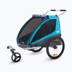 Przyczepka rowerowa dwuosobowa Thule Coaster XT Bike Trailer+Stroll niebieska 10101806